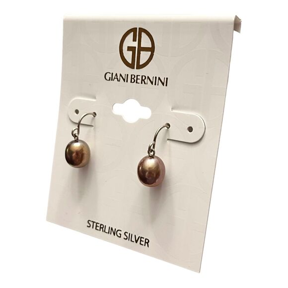 NEW Giani Bernini Cultured Freshwater Pearl EARRINGS Chocolate & Sterling Silver - Picture 5 of 6